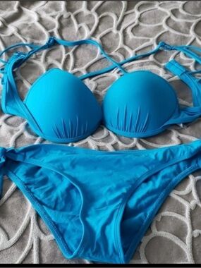 Skye Women’s Bright Blue Push-Up Bikini Set size S